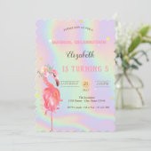 Invitation Flamants roses roses, Anniversaire Holographique (Debout devant)