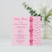 Invitation Flamants roses roses, arc imprimé et baby shower (Debout devant)
