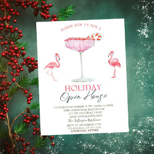 Invitation Flamants roses roses Cocktail Holiday Open House