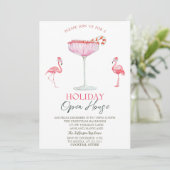 Invitation Flamants roses roses Cocktail Holiday Open House (Debout devant)