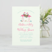 Invitation Flamants roses roses Couples Wedding shower Invita (Debout devant)