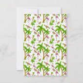 Invitation Flamants roses tropicaux et fleurs sauvent la date (Dos)