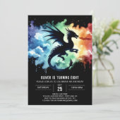 Invitation Flambant Dragon Anniversaire modifiable (Debout devant)