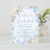 Invitation Flambeau blanc floral Flambeau de neige Hiver Oned (Debout devant)