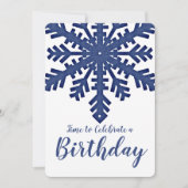 Invitation Flambeau de neige bleu fête d'anniversaire d'hiver (Devant)