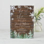 Invitation Flambeau de neige de la forêt de bois Révéler son (Debout devant)