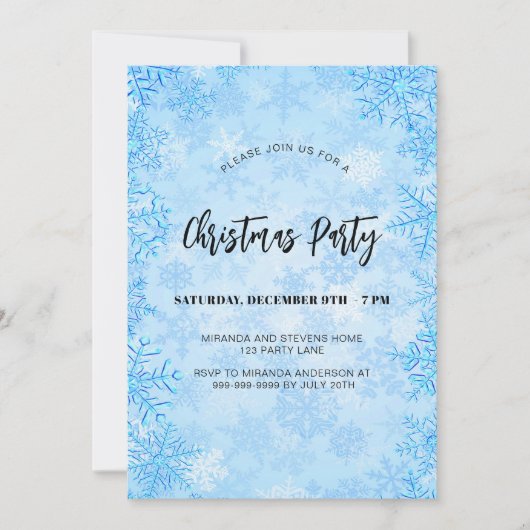 Invitation Flambeaux bleus de Noël (Devant)