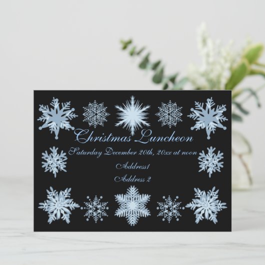 Invitation Flambeaux bleus de Noël (Debout devant)