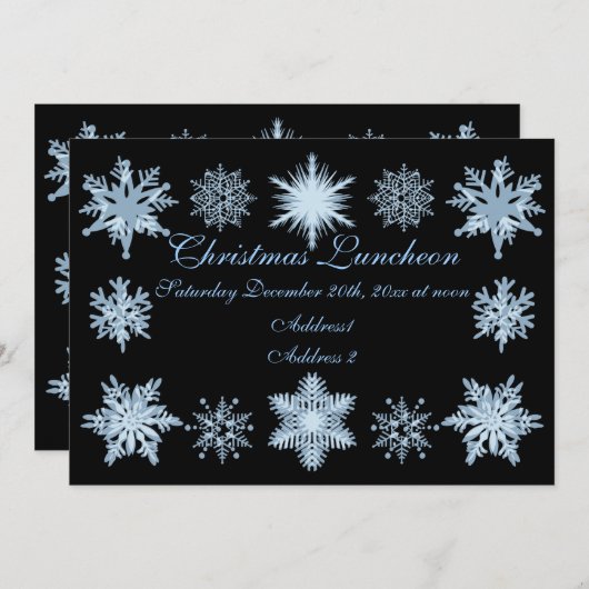 Invitation Flambeaux bleus de Noël (Devant / Derrière)