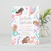 Invitation Flambeaux de sirène sous la mer Anniversaire (Debout devant)