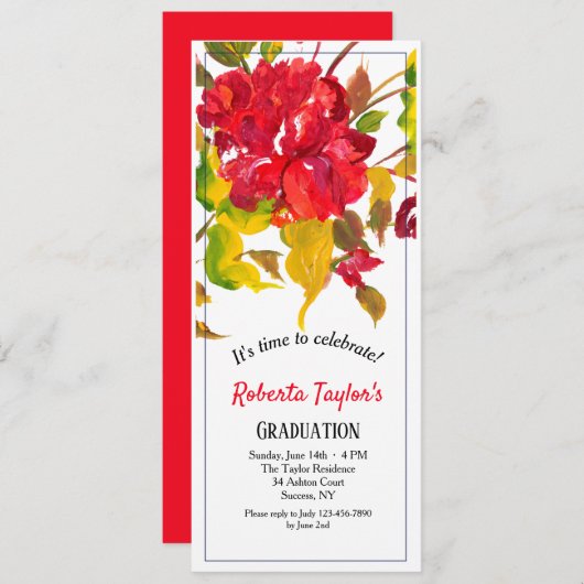 Invitation Flambée d'invitation rouge (Devant / Derrière)