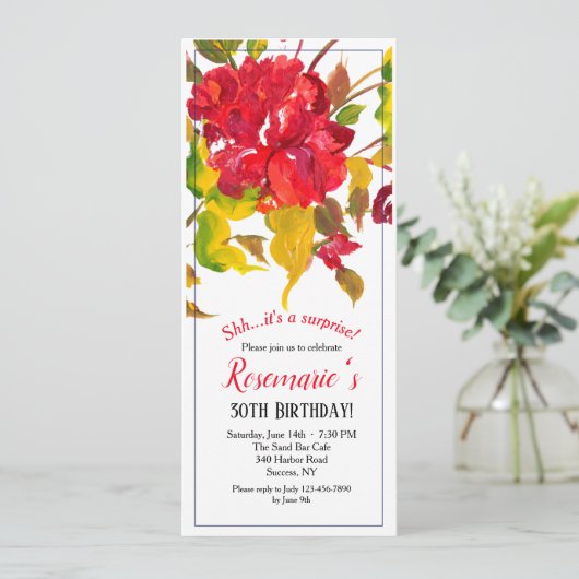 Invitation Flambée d'invitation rouge (Debout devant)