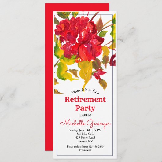 Invitation Flambée d'invitation rouge (Devant / Derrière)