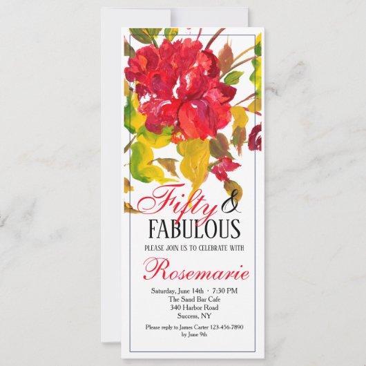 Invitation Flambée d'invitation rouge (Devant)