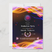 Invitation Flames de Neon Glow Flames Virtual Graduation Part (Devant)