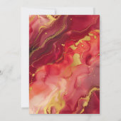 Invitation Flaming rouge et or chaud 21e anniversaire (Dos)