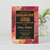 Invitation Flaming rouge et or chaud 40e anniversaire (Debout devant)