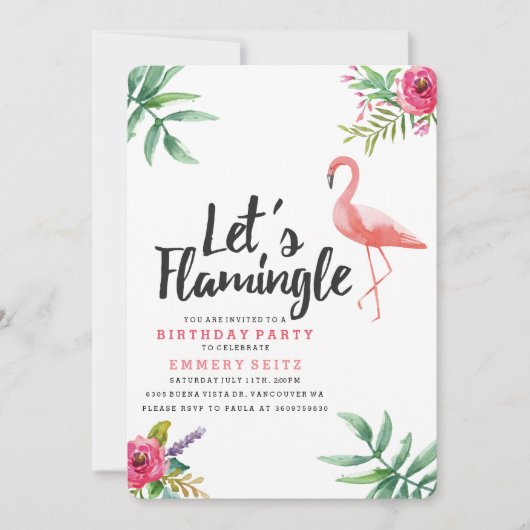 Invitation Flamingle Anniversaire (Devant)