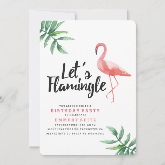 Invitation Flamingle Anniversaire (Devant)
