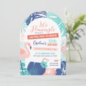 Invitation Flamingle Anniversaire Luau Pool Party (Debout devant)
