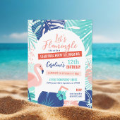 Invitation Flamingle Anniversaire Luau Pool Party