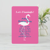 Invitation Flamingle Anniversaire - Rose (Debout devant)