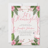 Invitation Flamingle Baby shower de Flamant rose tropical (Devant)