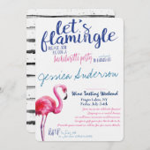 Invitation Flamingle Bachelorette (Devant / Derrière)