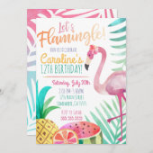 Invitation Flamingle Birthday Party (Devant / Derrière)