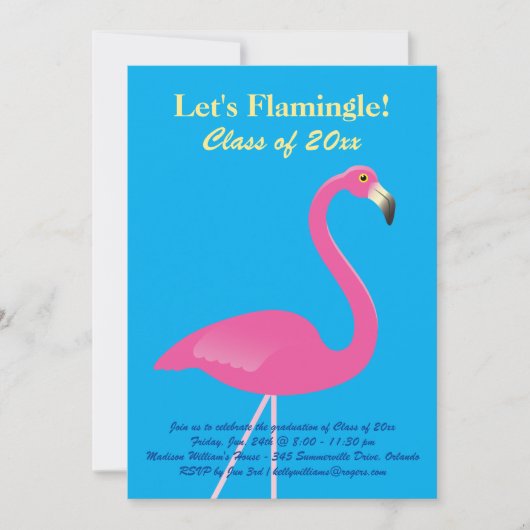 Invitation Flamingle Class of 2019 Graduation - Bleu (Devant)