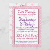 Invitation Flamingle fête d'anniversaire (Devant / Derrière)