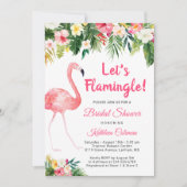 Invitation Flamingle Fête des mariées florale tropicale (Devant)