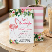 Invitation Flamingle Fête des mariées florale tropicale