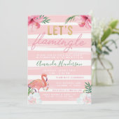 Invitation Flamingle Flamant Rose (Debout devant)