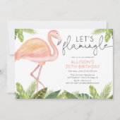 Invitation Flamingle Flamant rose anniversaire fête (Devant)