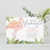 Invitation Flamingle Flamant rose anniversaire fête (Debout devant)