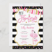 Invitation Flamingle Flamant rose Baby shower d'aquarelle (Devant)