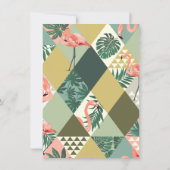 Invitation Flamingle | Flamant rose moderne fête d'anniversai (Dos)