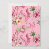 Invitation Flamingle Flamant rose Tropical Rose Anniversaire (Dos)