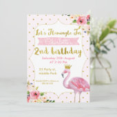 Invitation Flamingle Floral 2e Anniversaire (Debout devant)