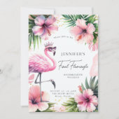 Invitation Flamingle Fun Pink Tropical Bachelorette Itinérair (Devant)