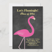 Invitation Flamingle Graduation Party - Chalkboard (Devant)
