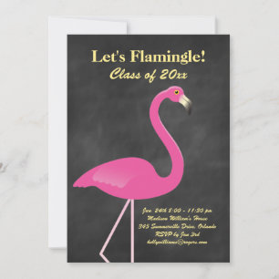 Invitation Flamingle Graduation Party - Chalkboard