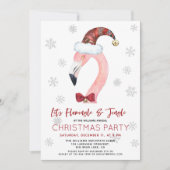 Invitation Flamingle & Jingle Père Noël Flamant rose Noël (Devant)
