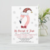 Invitation Flamingle & Jingle Père Noël Flamant rose Noël (Debout devant)
