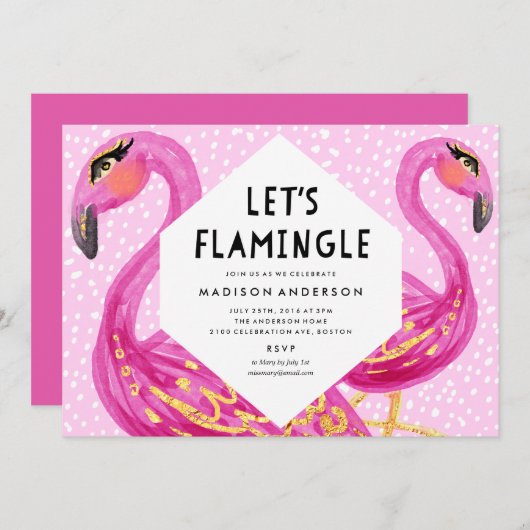 Invitation Flamingle Party (Devant / Derrière)