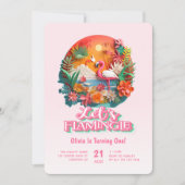 Invitation Flamingle rose 1er anniversaire (Devant)