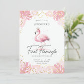 Invitation Flamingle rose Tropical Amusant Bachelorette Itiné (Debout devant)