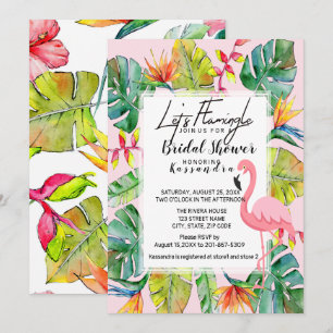 Invitation Flamingle Tropical Bridal Shower