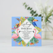 Invitation Flamingle Tropical Bridal Shower (Debout devant)